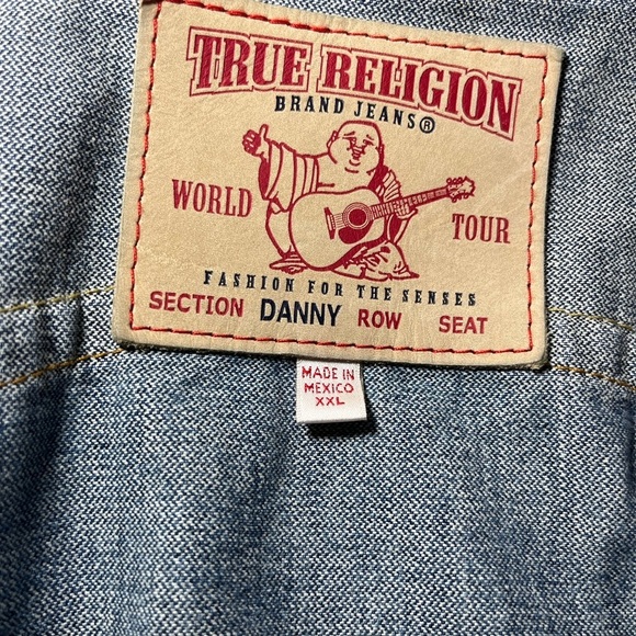 True Religion Men’s Denim Jacket - Classic Vintage Style, Size XXL - Picture 4 of 4